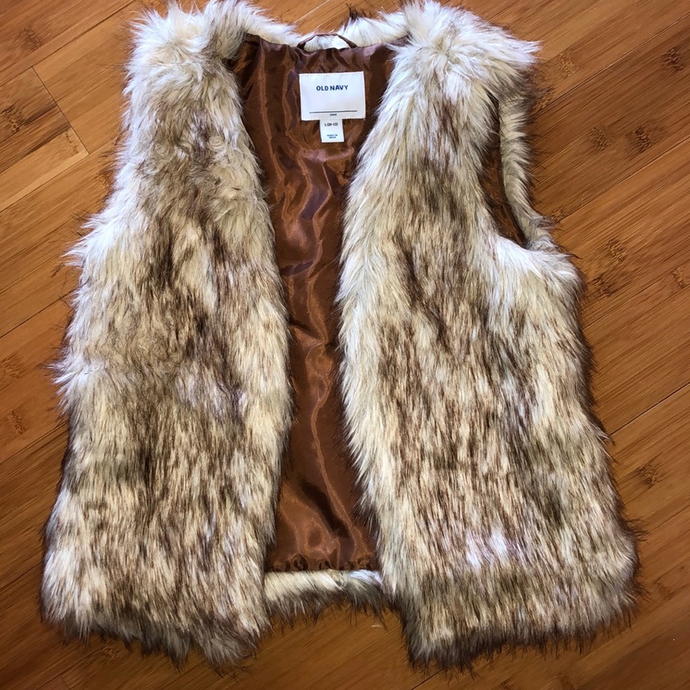 Girls Old Navy Faux Fur Vest Size Large